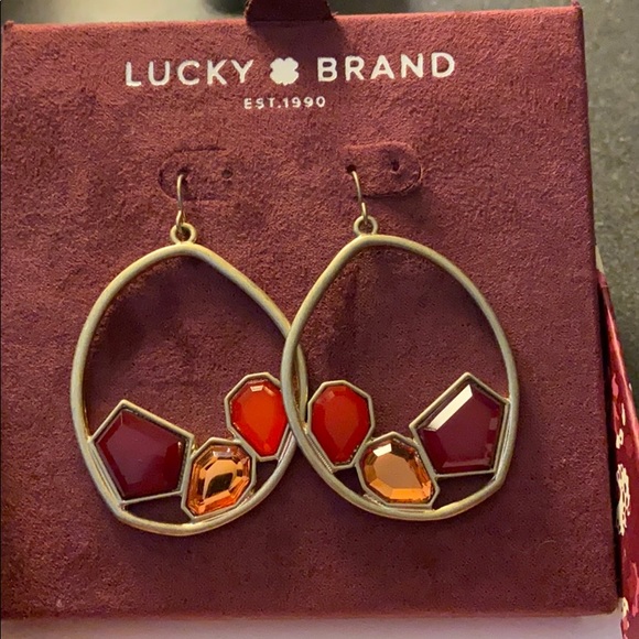 Lucky Brand Jewelry - NEW Lucky Brand multi stone hoop earrings